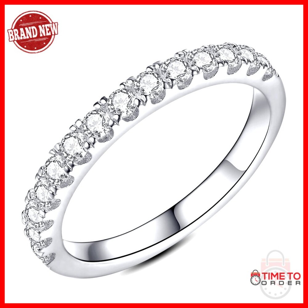 Moissanite Eternity Band Stackable Engagement Rin… - image 1